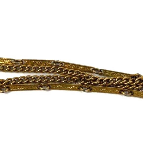 Vintage Crown Trifari 4 Multi‎ -Strand Gold Toned 28″ Necklace - Picture 2 of 6